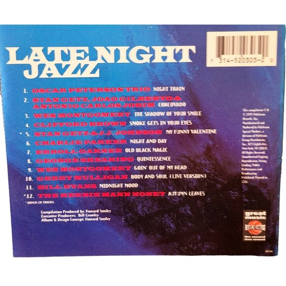 Late Night Jazz CD Various Artists Oscar Peterson Stan Getz Music 37177cd - Picture 2 of 2
